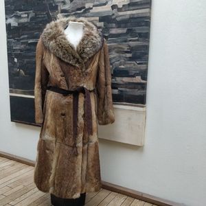Vintage Rabbit and Fox Fur Coat
